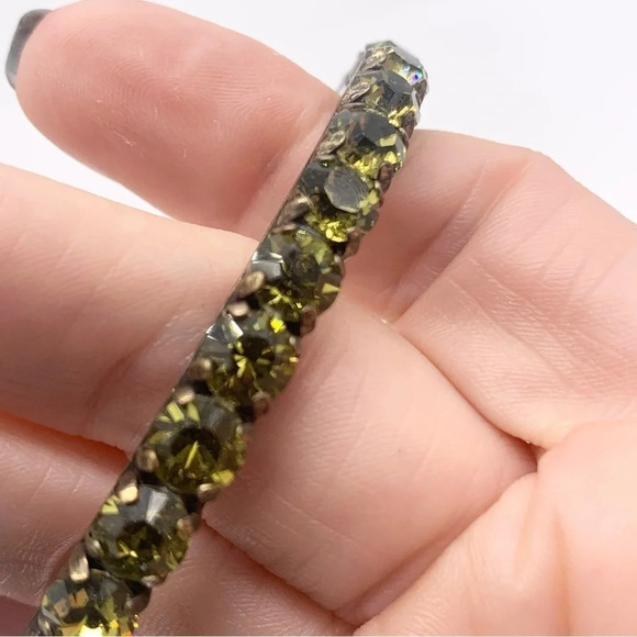 J. Crew Green Crystal Cuff Bracelet - Picture 2 of 4